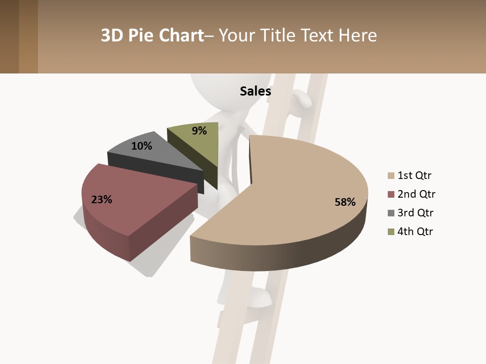 A Person Climbing Up A Ladder With A Briefcase PowerPoint Template