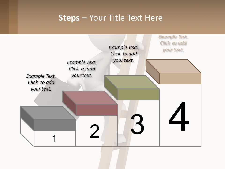 A Person Climbing Up A Ladder With A Briefcase PowerPoint Template