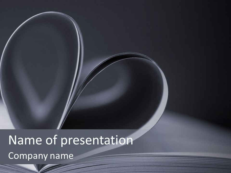 A Book With A Heart Shape On Top Of It PowerPoint Template