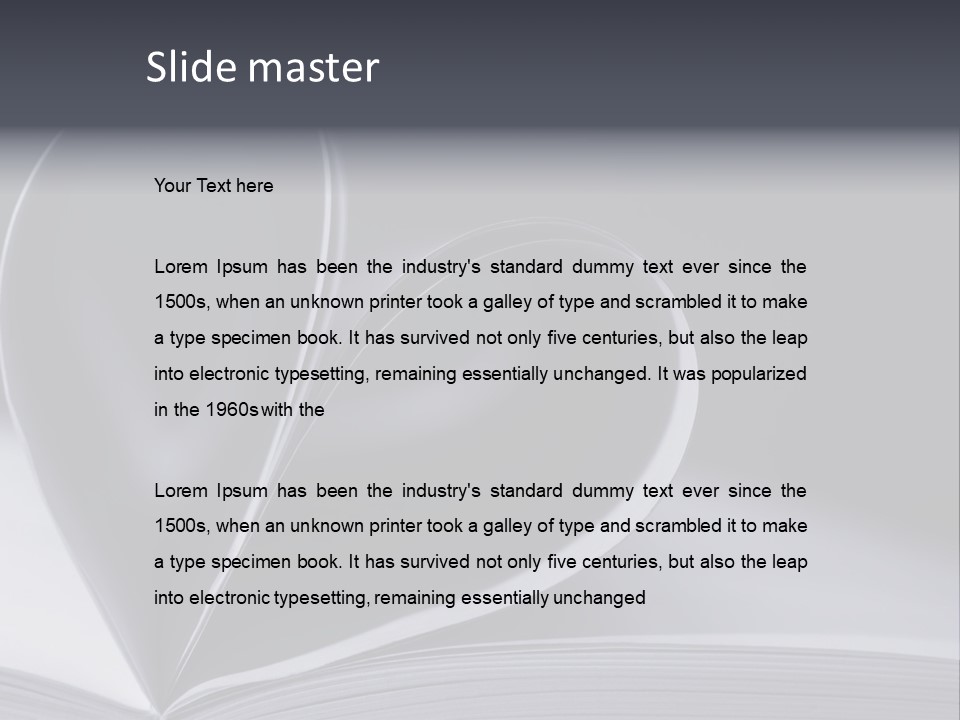 A Book With A Heart Shape On Top Of It PowerPoint Template