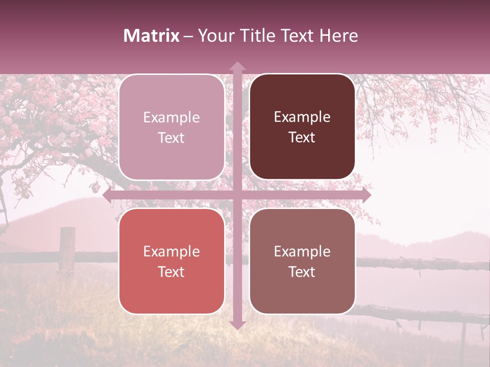 A Picture Of A Tree With A Fence In Front Of It PowerPoint Template