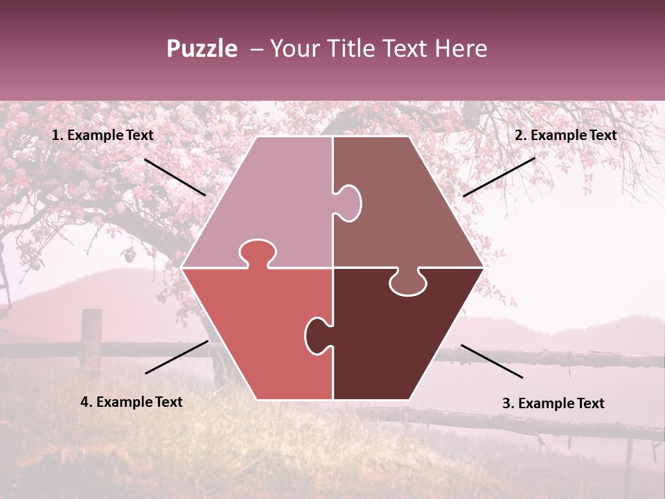 A Picture Of A Tree With A Fence In Front Of It PowerPoint Template