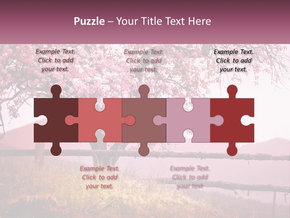 A Picture Of A Tree With A Fence In Front Of It PowerPoint Template