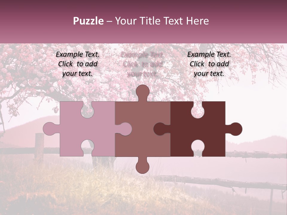 A Picture Of A Tree With A Fence In Front Of It PowerPoint Template