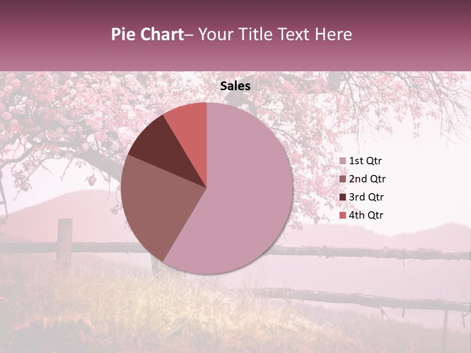 A Picture Of A Tree With A Fence In Front Of It PowerPoint Template