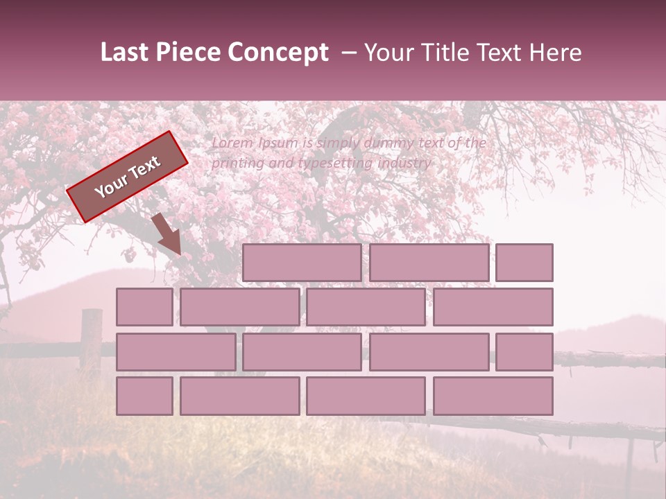 A Picture Of A Tree With A Fence In Front Of It PowerPoint Template