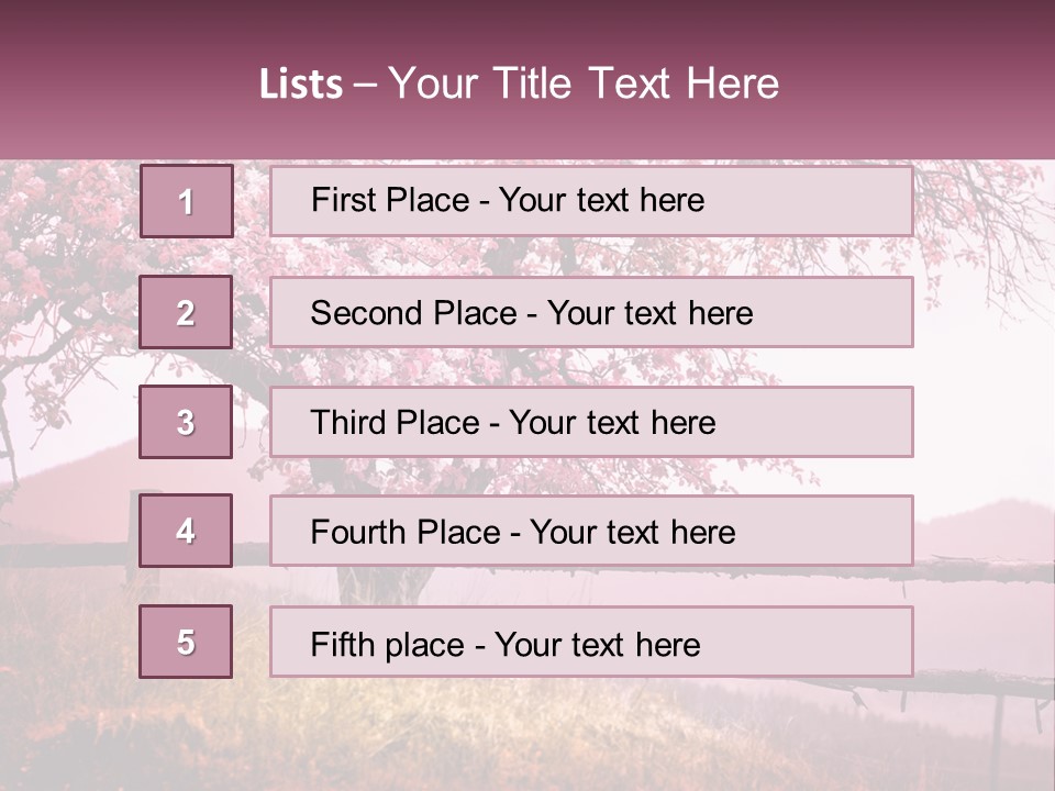 A Picture Of A Tree With A Fence In Front Of It PowerPoint Template
