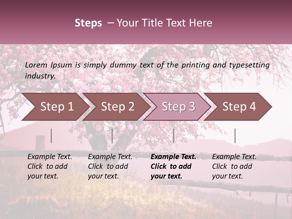 A Picture Of A Tree With A Fence In Front Of It PowerPoint Template