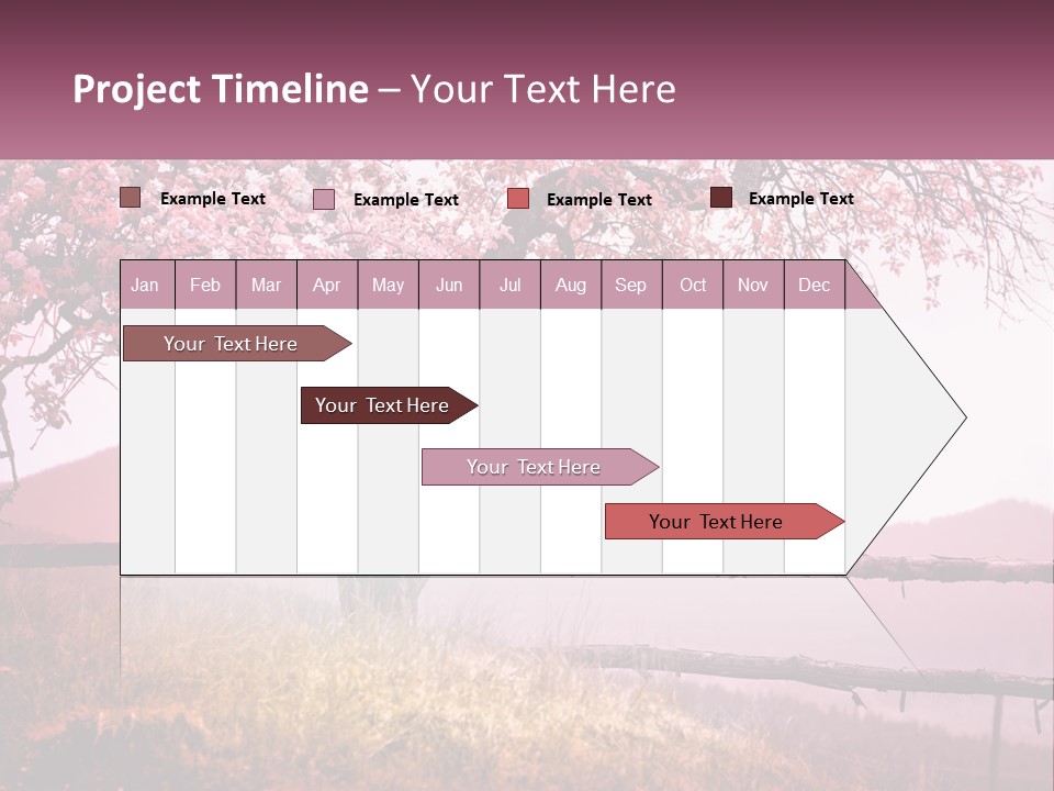 A Picture Of A Tree With A Fence In Front Of It PowerPoint Template