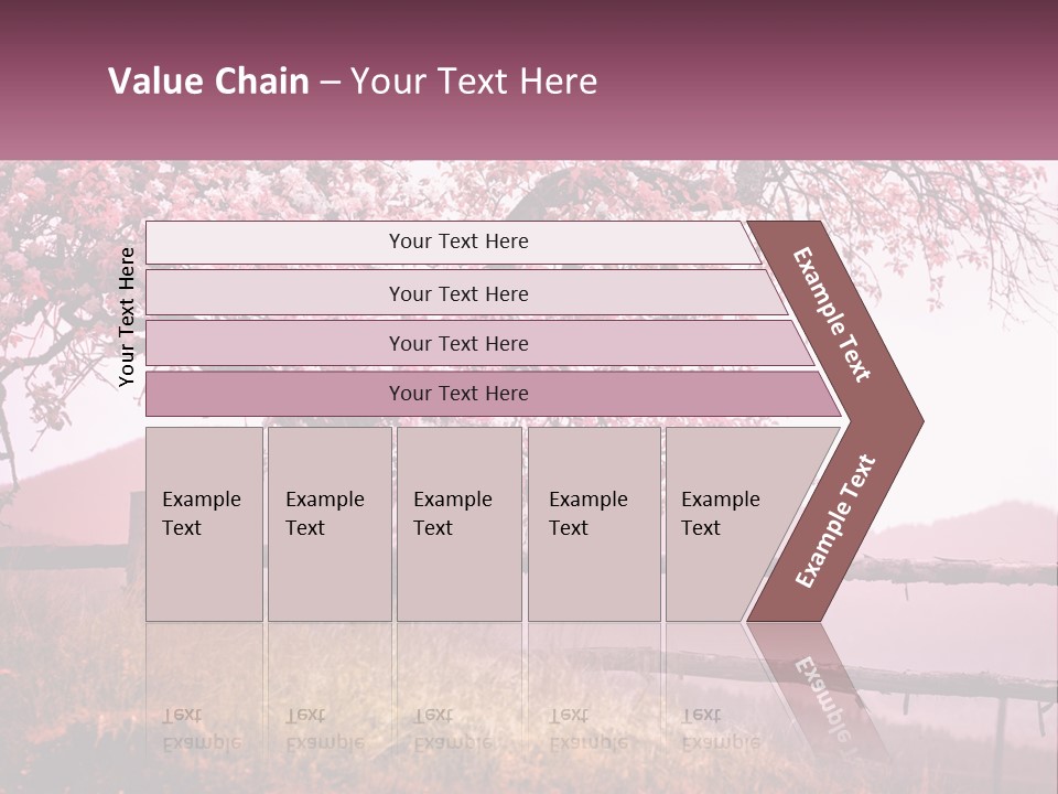 A Picture Of A Tree With A Fence In Front Of It PowerPoint Template