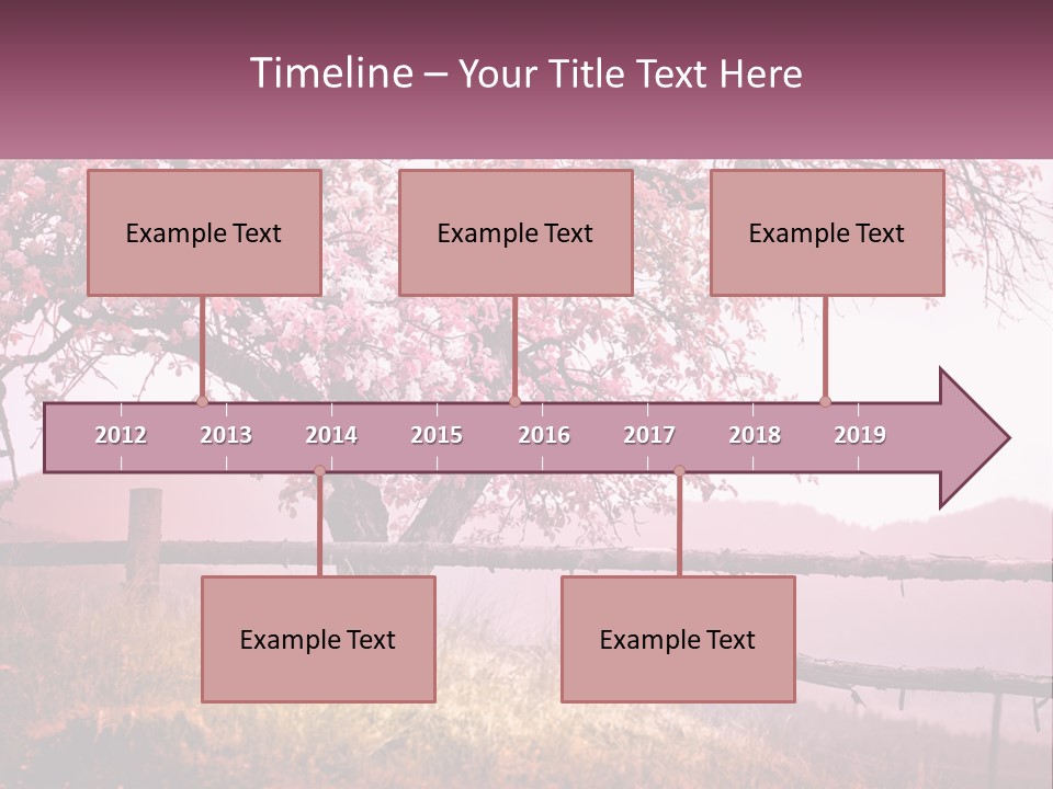A Picture Of A Tree With A Fence In Front Of It PowerPoint Template