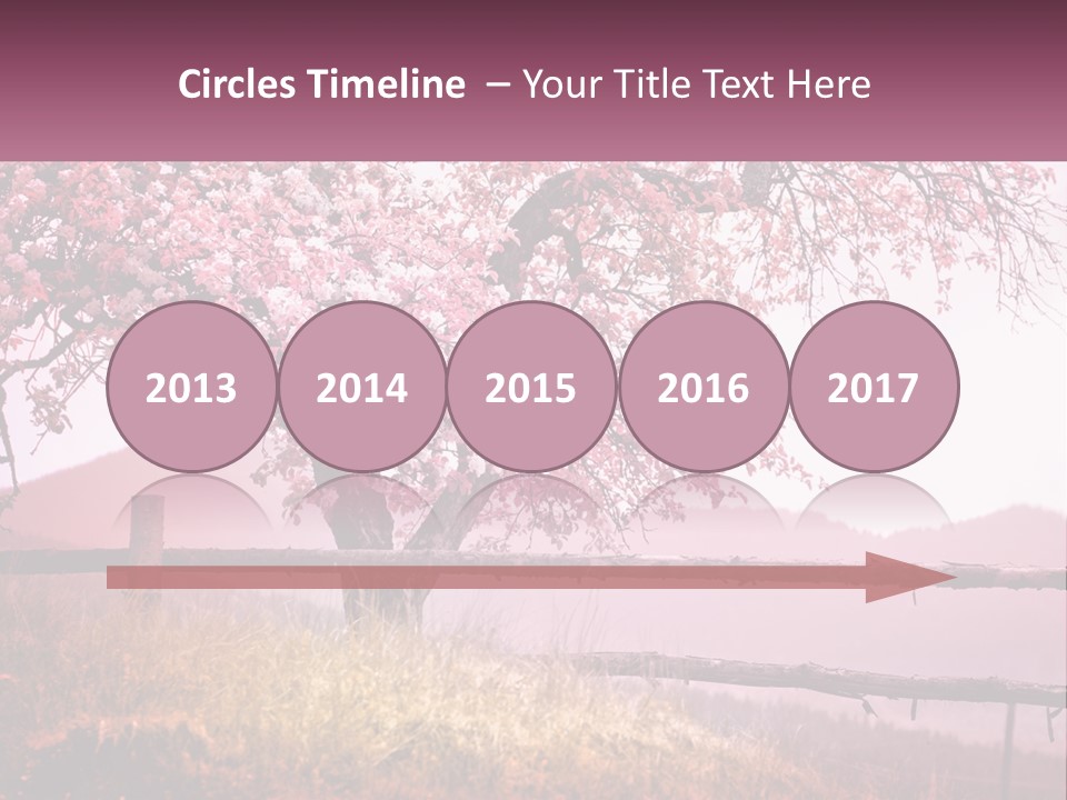 A Picture Of A Tree With A Fence In Front Of It PowerPoint Template