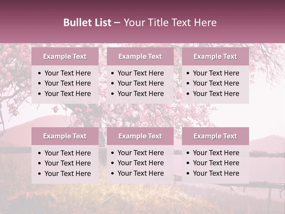 A Picture Of A Tree With A Fence In Front Of It PowerPoint Template