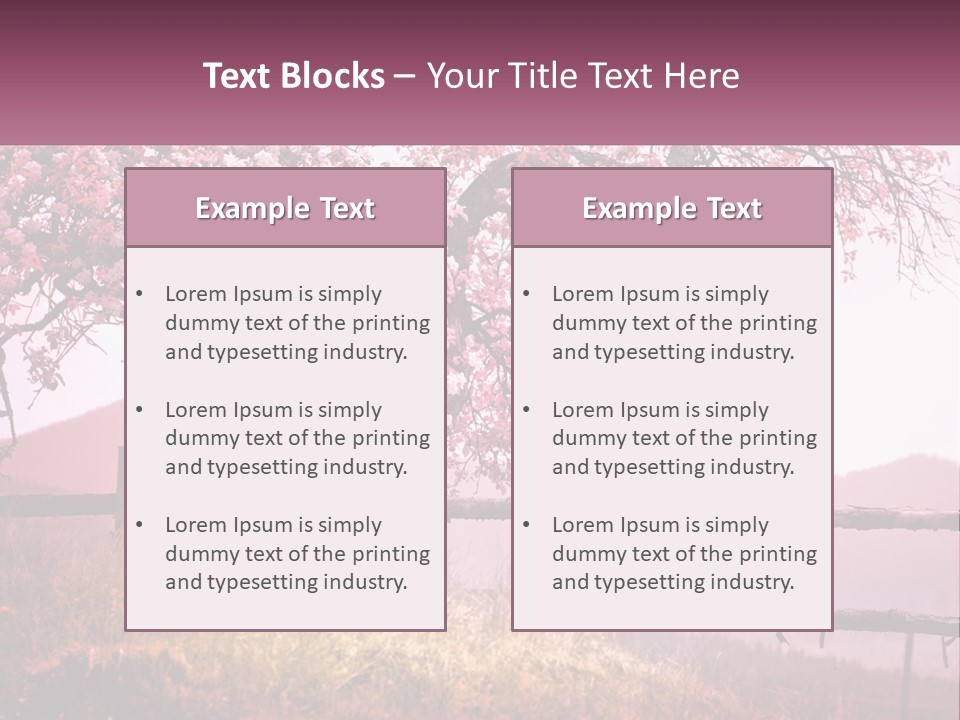 A Picture Of A Tree With A Fence In Front Of It PowerPoint Template