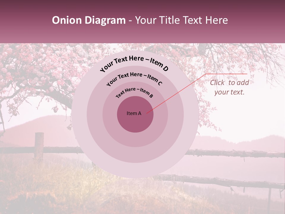 A Picture Of A Tree With A Fence In Front Of It PowerPoint Template