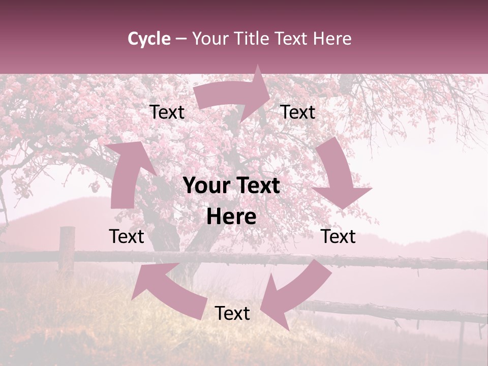 A Picture Of A Tree With A Fence In Front Of It PowerPoint Template