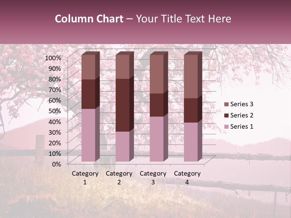 A Picture Of A Tree With A Fence In Front Of It PowerPoint Template