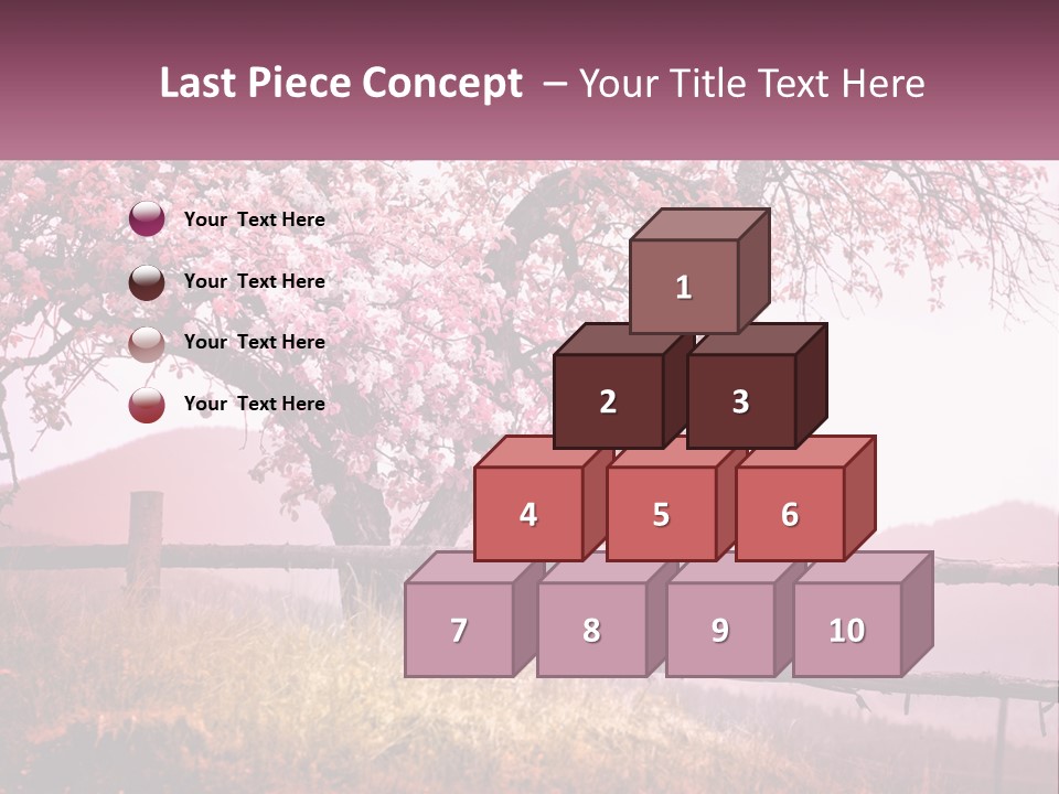 A Picture Of A Tree With A Fence In Front Of It PowerPoint Template