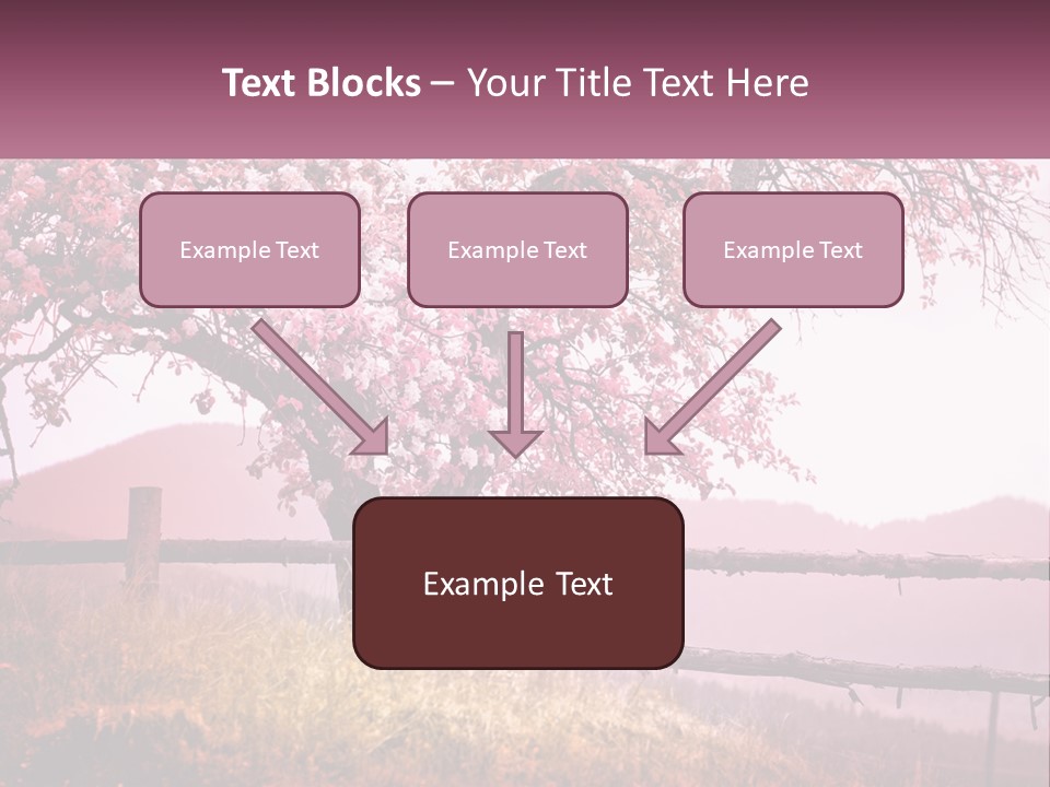 A Picture Of A Tree With A Fence In Front Of It PowerPoint Template