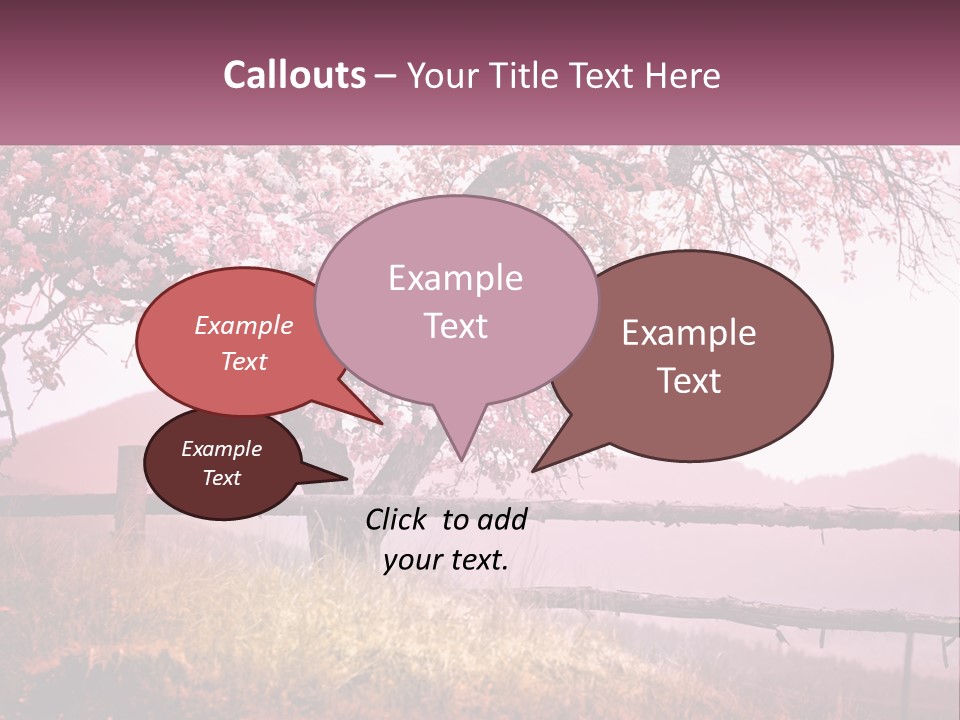 A Picture Of A Tree With A Fence In Front Of It PowerPoint Template