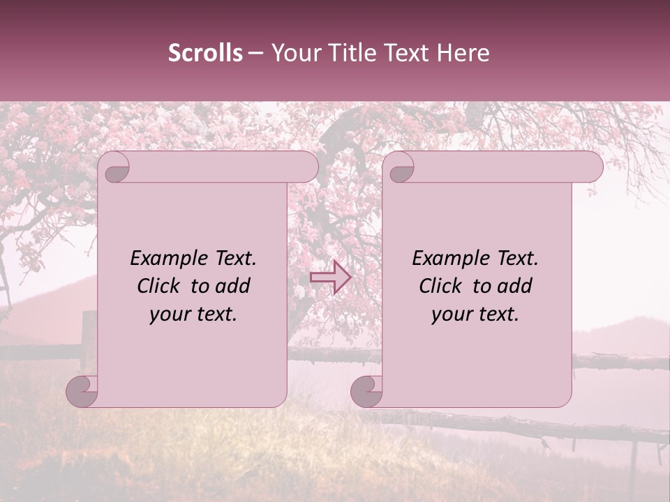 A Picture Of A Tree With A Fence In Front Of It PowerPoint Template