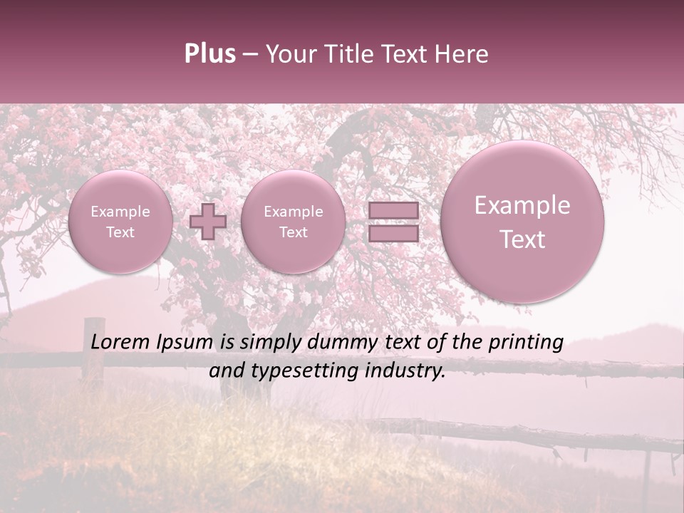 A Picture Of A Tree With A Fence In Front Of It PowerPoint Template