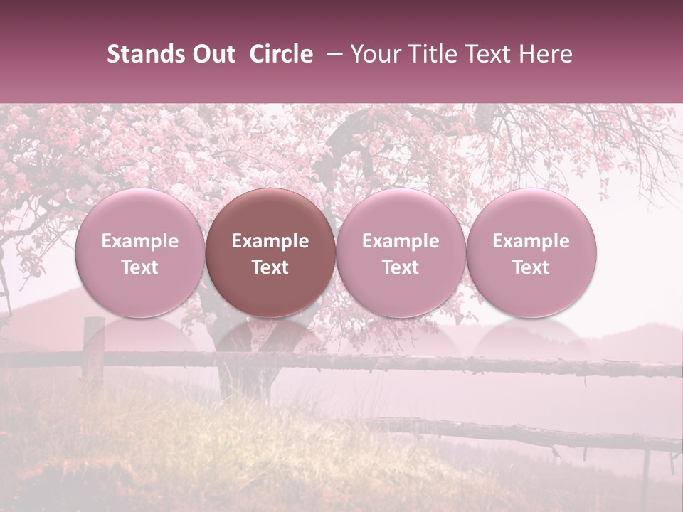 A Picture Of A Tree With A Fence In Front Of It PowerPoint Template