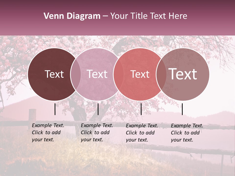 A Picture Of A Tree With A Fence In Front Of It PowerPoint Template