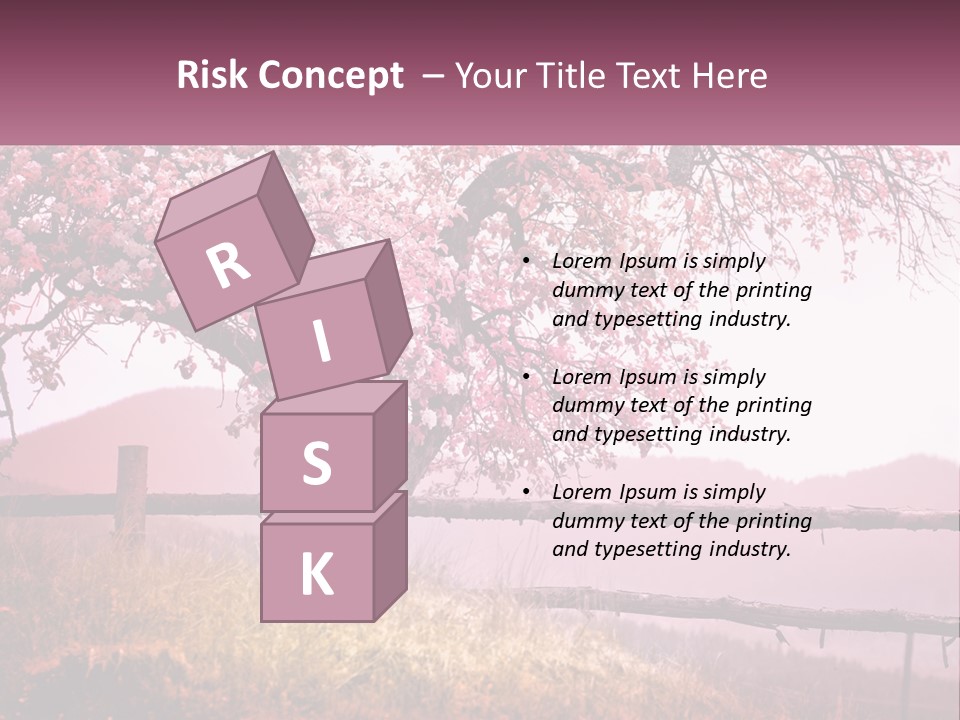 A Picture Of A Tree With A Fence In Front Of It PowerPoint Template