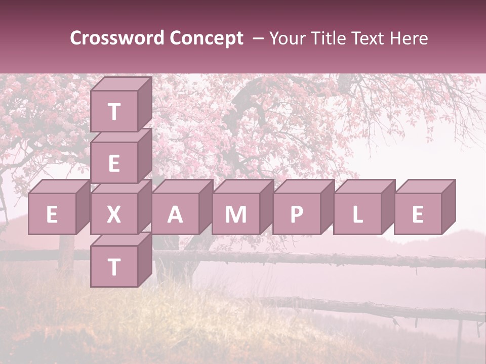 A Picture Of A Tree With A Fence In Front Of It PowerPoint Template