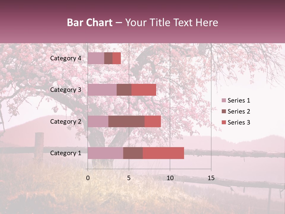 A Picture Of A Tree With A Fence In Front Of It PowerPoint Template