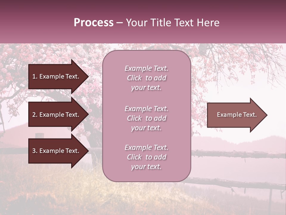A Picture Of A Tree With A Fence In Front Of It PowerPoint Template