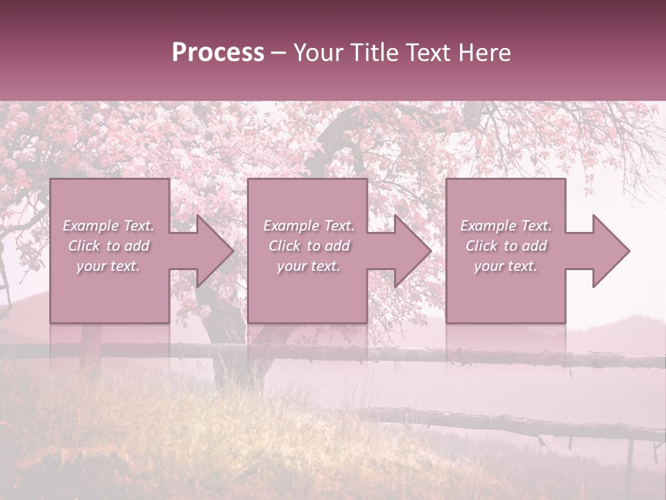 A Picture Of A Tree With A Fence In Front Of It PowerPoint Template