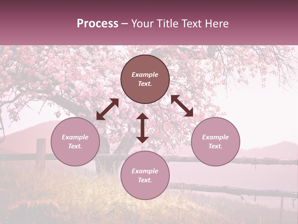 A Picture Of A Tree With A Fence In Front Of It PowerPoint Template