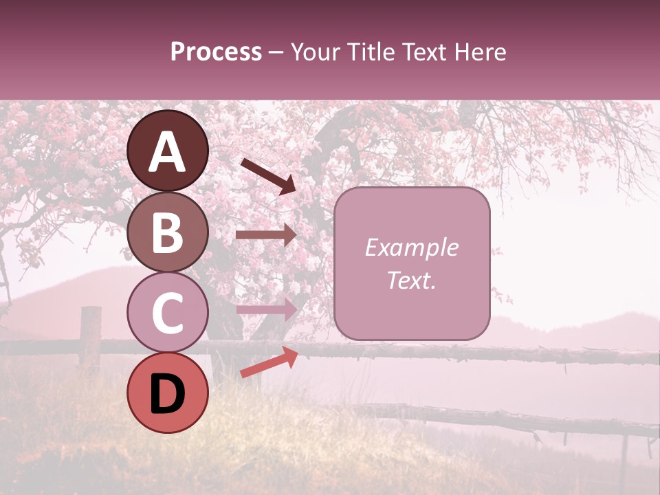 A Picture Of A Tree With A Fence In Front Of It PowerPoint Template