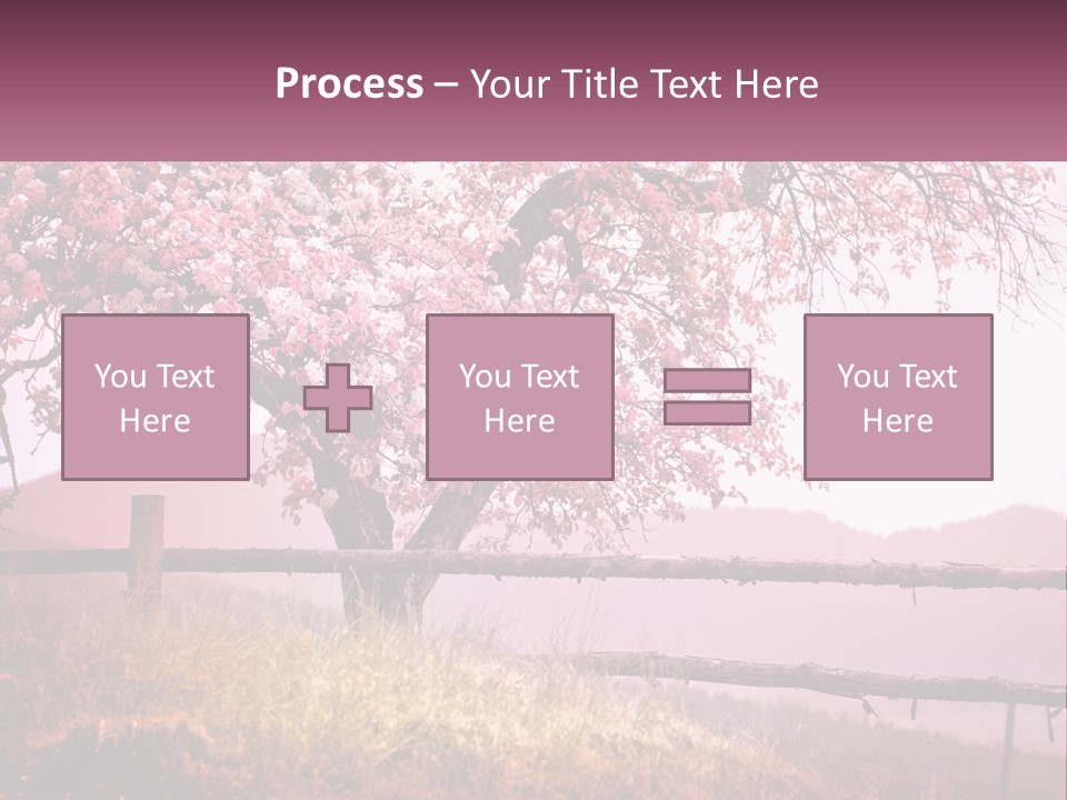 A Picture Of A Tree With A Fence In Front Of It PowerPoint Template