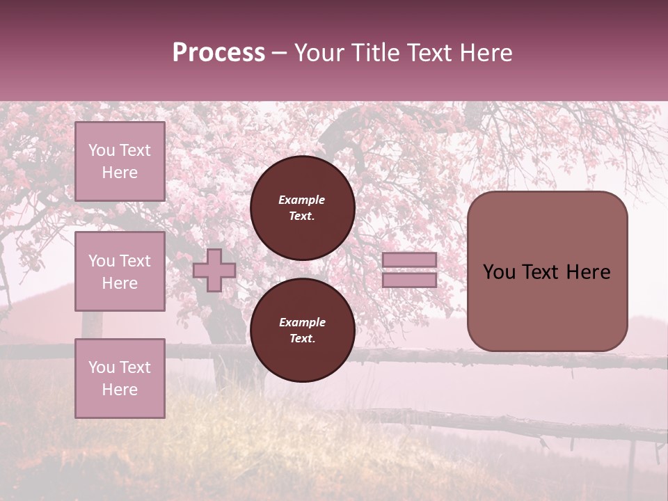 A Picture Of A Tree With A Fence In Front Of It PowerPoint Template