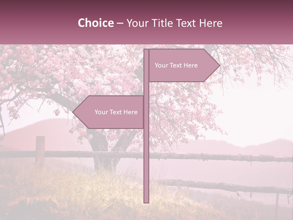 A Picture Of A Tree With A Fence In Front Of It PowerPoint Template