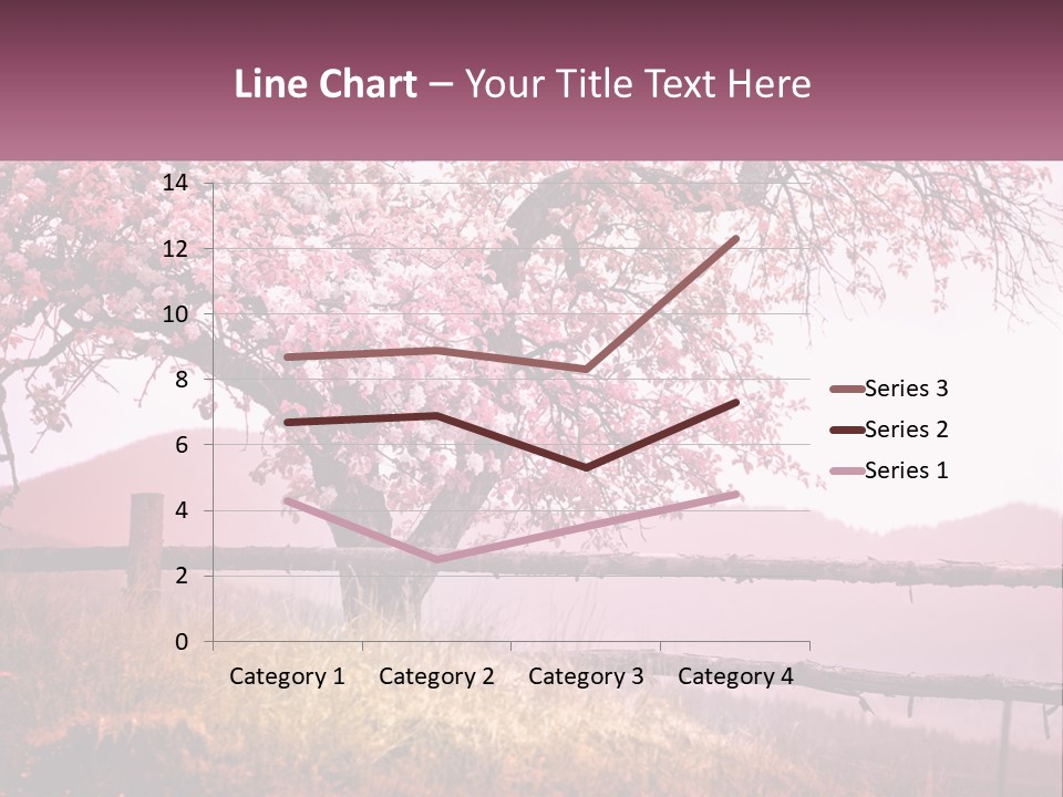 A Picture Of A Tree With A Fence In Front Of It PowerPoint Template