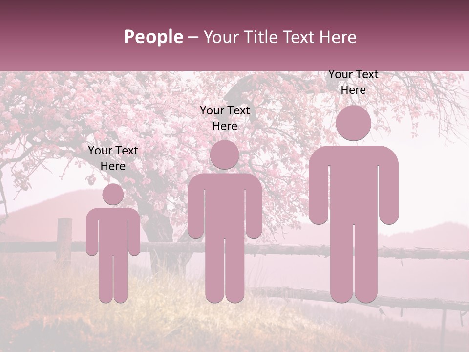 A Picture Of A Tree With A Fence In Front Of It PowerPoint Template