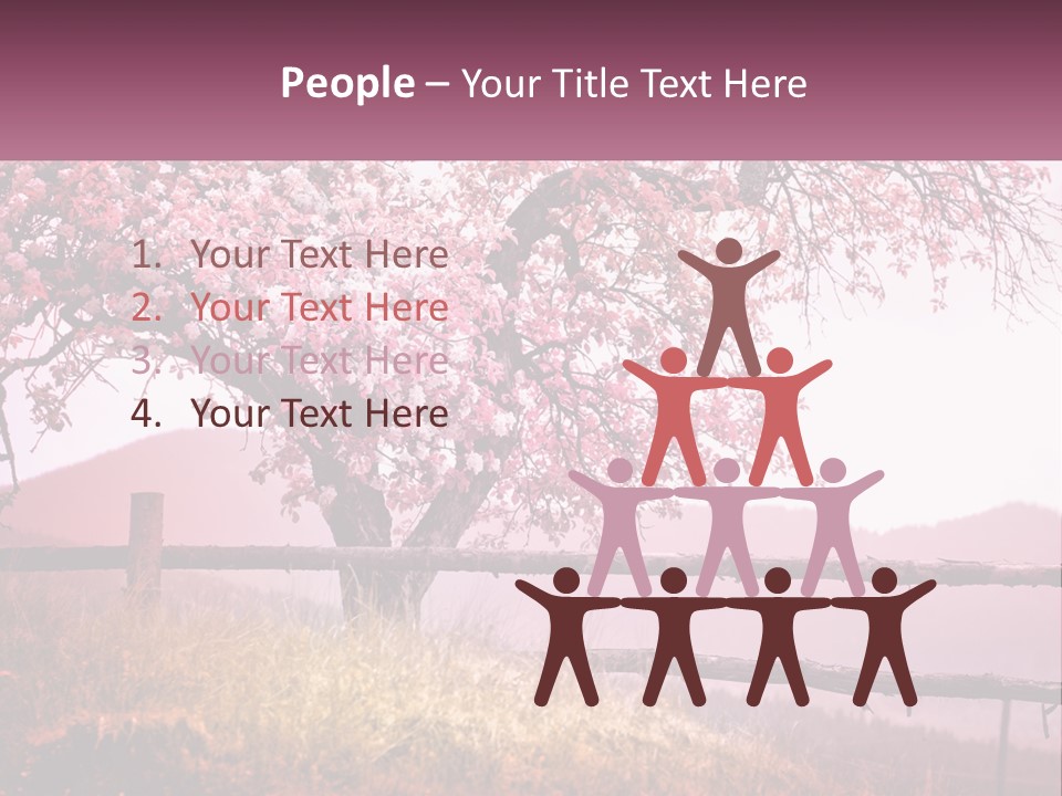 A Picture Of A Tree With A Fence In Front Of It PowerPoint Template