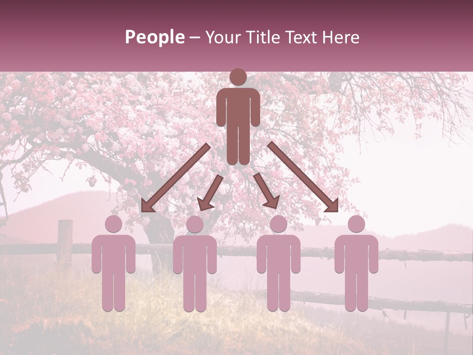 A Picture Of A Tree With A Fence In Front Of It PowerPoint Template