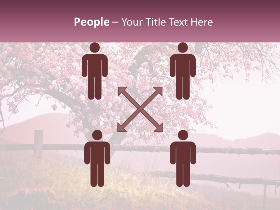 A Picture Of A Tree With A Fence In Front Of It PowerPoint Template
