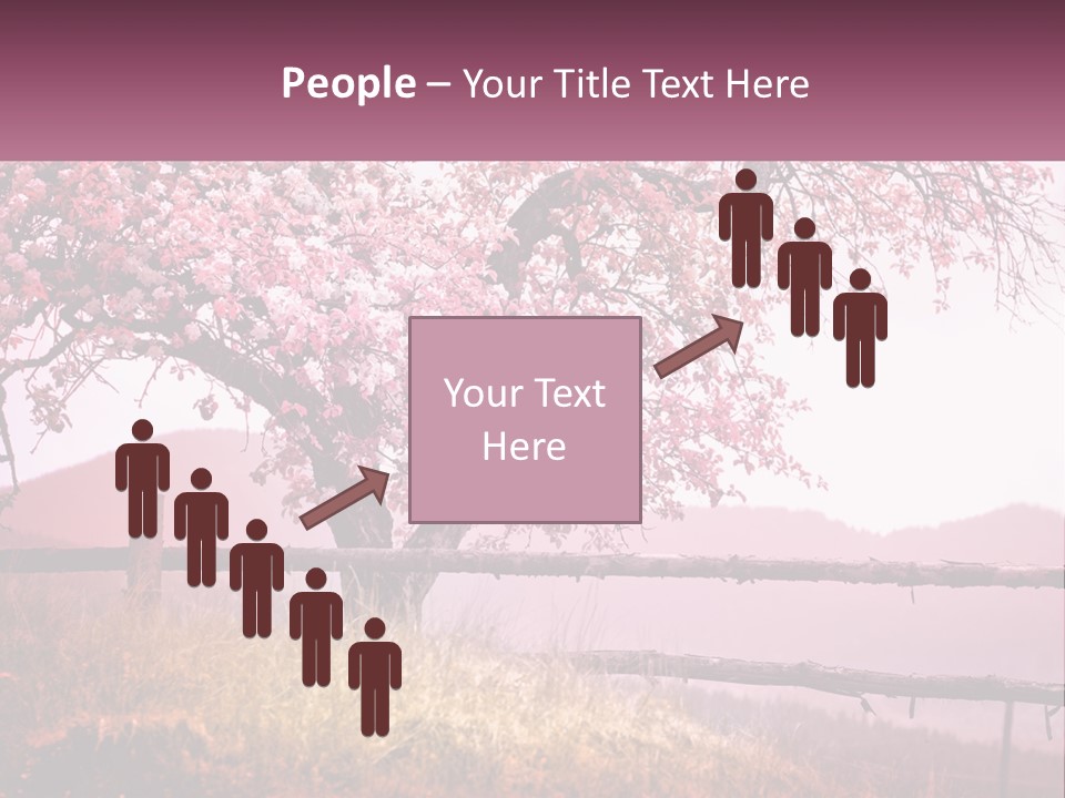 A Picture Of A Tree With A Fence In Front Of It PowerPoint Template