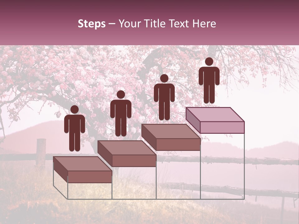 A Picture Of A Tree With A Fence In Front Of It PowerPoint Template