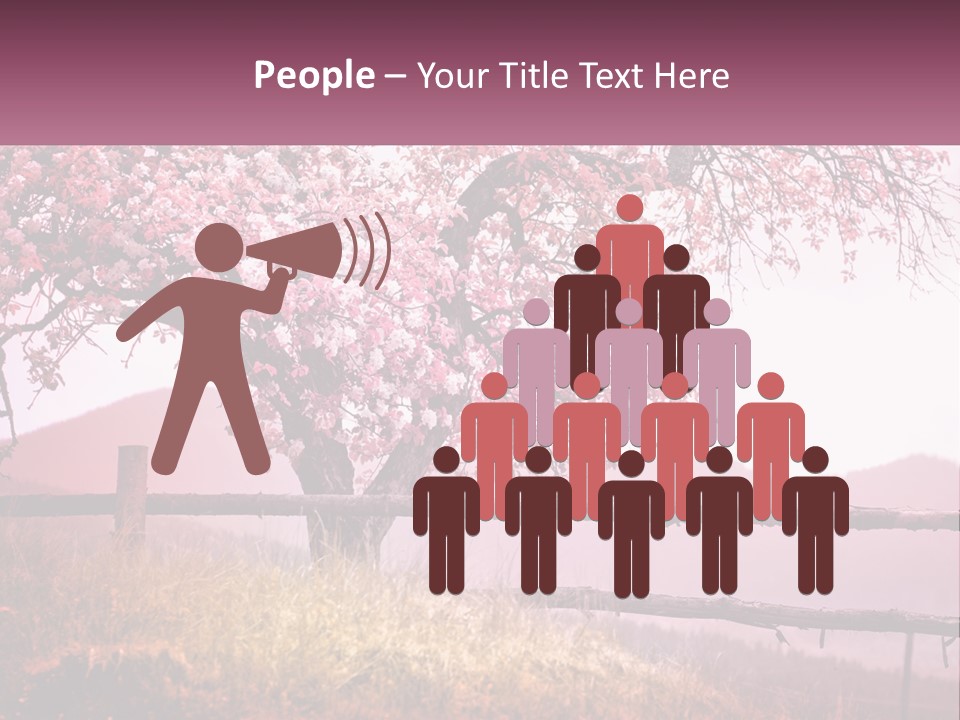 A Picture Of A Tree With A Fence In Front Of It PowerPoint Template