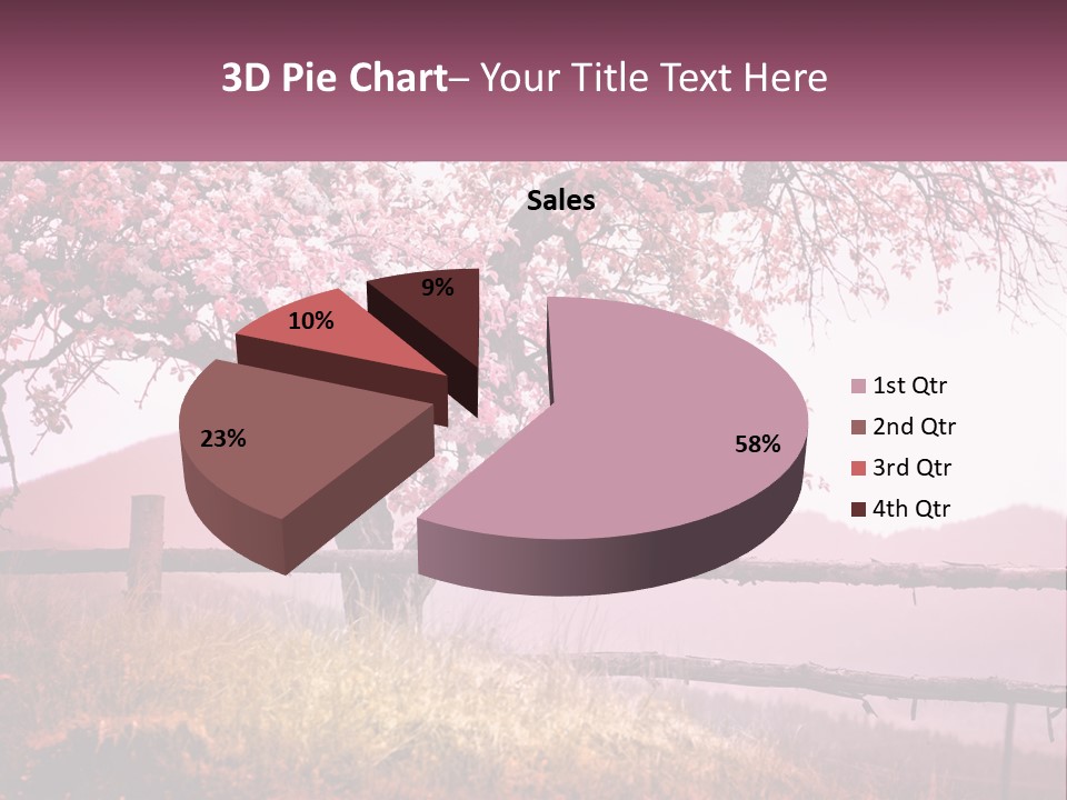 A Picture Of A Tree With A Fence In Front Of It PowerPoint Template