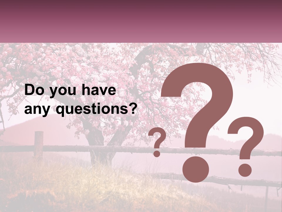 A Picture Of A Tree With A Fence In Front Of It PowerPoint Template