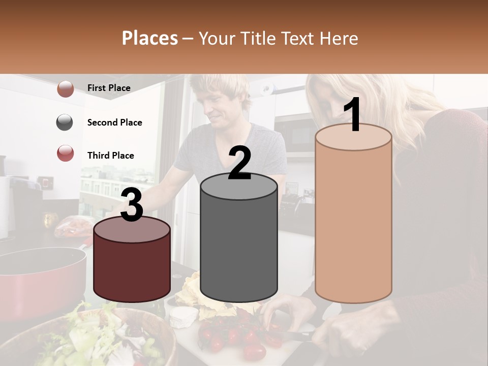 A Couple Of People In A Kitchen Preparing Food PowerPoint Template