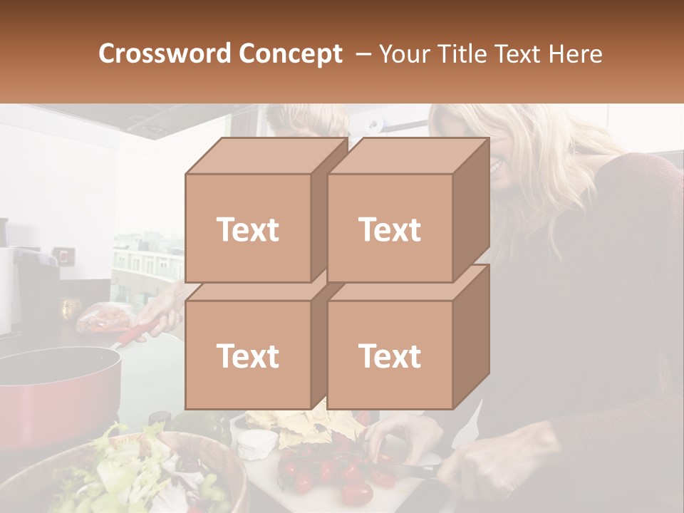 A Couple Of People In A Kitchen Preparing Food PowerPoint Template